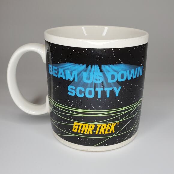 1991 Star Trex Beam Us Down Scotty Coffee Mug Enterprise Crew P7533 - Picture 2 of 5